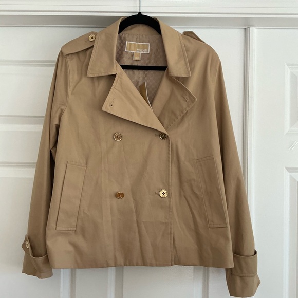 Michael Kors Jackets & Blazers - NWT Michael Kors Cropped Trench‎ Coat – Size Large